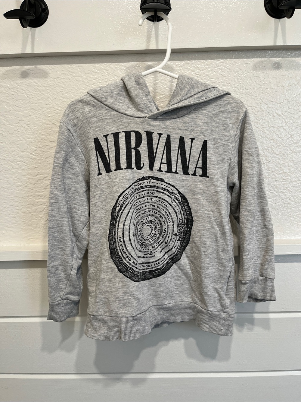 H&M Gray Kids Hoodie with Black Nirvana Graphic